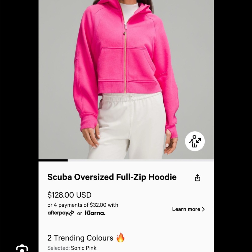 lululemon athletica Vibrant Pink Full-Zip Hoodie